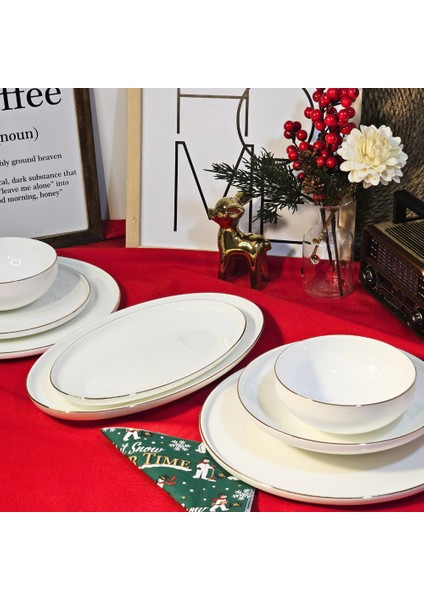 26 Parça Bone Gold Porselen Yemek Takımı fiyatları