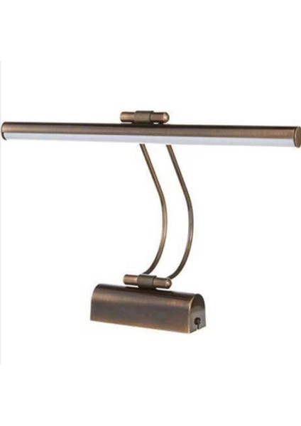 Şık banyo aynası tablo ve ledli aplik, kuğu ve flüt tasarımı, 35 cm, metal materyal