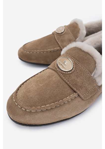 Kadın Deri Loafer Ayakkabı 1046 3426-1 Bn Ayk SK24-25 Bej Yrm Suet/kurk modelleri