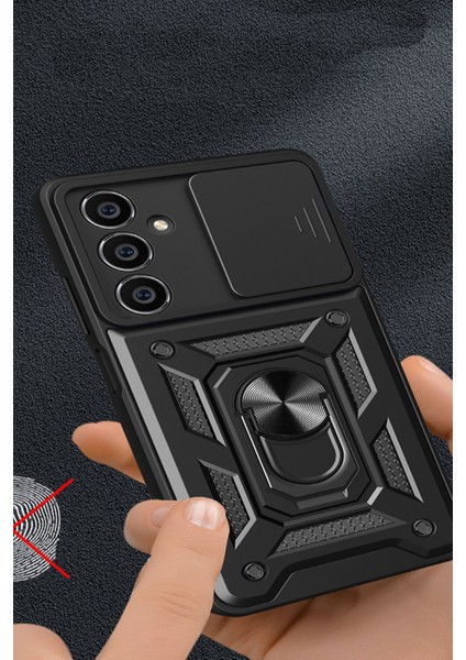 Samsung Galaxy A05S ile Uyumlu Kılıf Pars Lens Sürgülü Yüzüklü Standlı Korumalı Kılıf modelleri