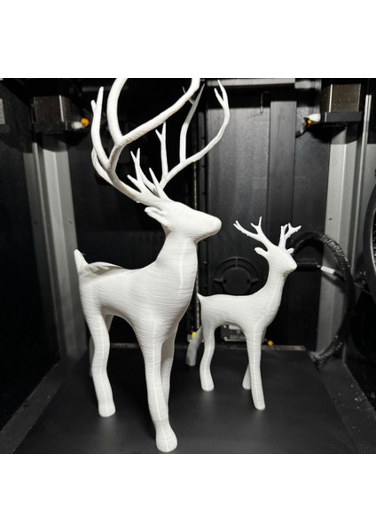 Ikili Dekoratif Geyik Biblo Obje Beyaz Renk Yılbaşı Geyiği fiyatları