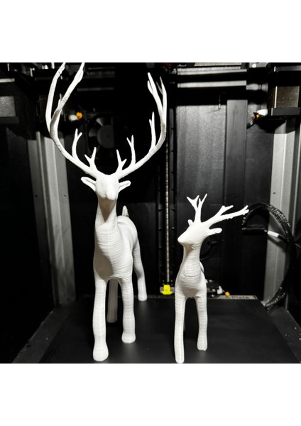 Ikili Dekoratif Geyik Biblo Obje Beyaz Renk Yılbaşı Geyiği modelleri