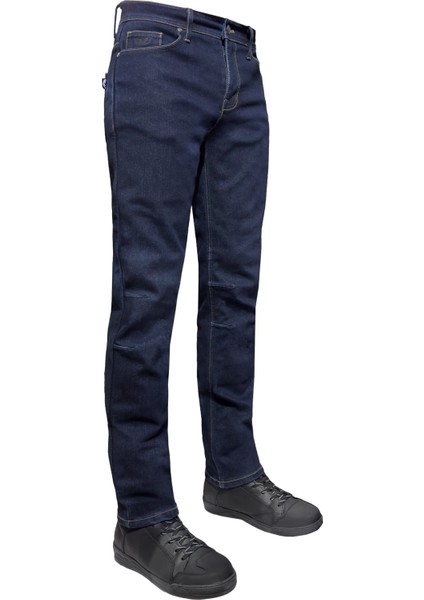 City Biker Cold Killer Dark Blue Korumalı Motosiklet Kot Pantolonu Erkek