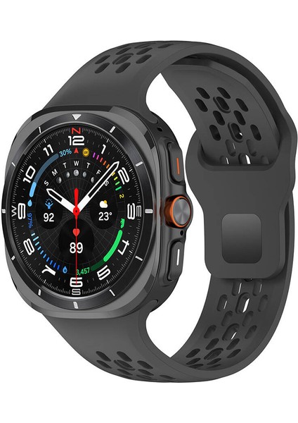 Galaxy Watch Ultra 47MM Zore KRD-119 Delikli Tasarım Silikon Kordon-Siyah