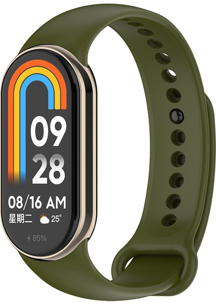 Xiaomi Mi Band 8 Serisi Klasik Kordon Silikon Strap Kayış-Haki