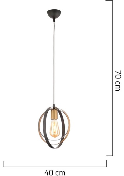 Avanos Tekli Siyah Modern Koridor Mutfak Salon Retro Avize