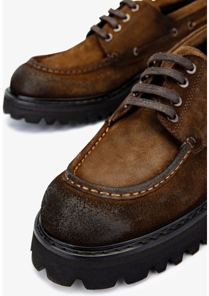 Erkek Süet Deri Kahverengi Casual Ayakkabı 325 2225-14 Erk Ayk SK24-25 Sıgaro Suet modelleri
