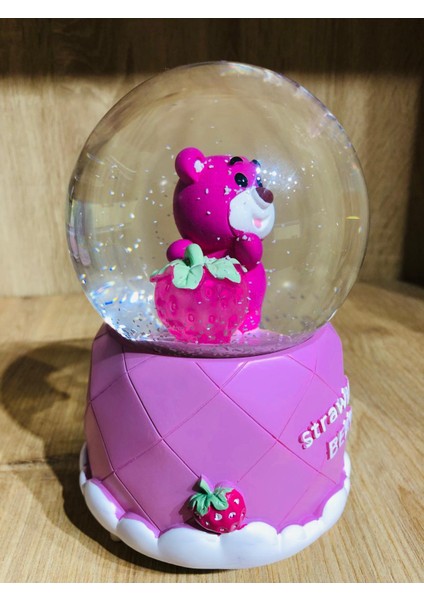 Kar Küresi Büyük Boy Püskürtmeli Işıklı Müzikli Çilekli Ayıcık modelleri