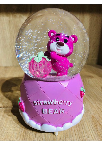 Kar Küresi Büyük Boy Püskürtmeli Işıklı Müzikli Çilekli Ayıcık indirimleri