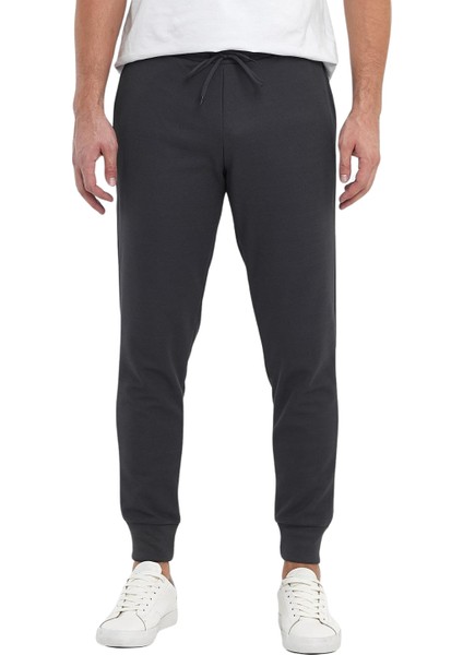 Erkek Şardonlu Polyester Pike Paça Ribanalı Eşofman Altı