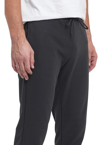Erkek Şardonlu Polyester Pike Paça Ribanalı Eşofman Altı
