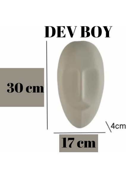Ev Dekor Dev Boy 30 cm Ikili Duvar Vazosu Iskandinav Duvar Dekoru Mask Antrasit Bej Heykel Aksesuar