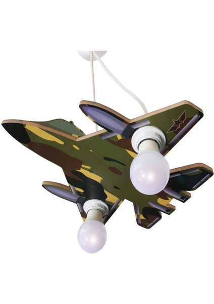 Yeşil Ahşap Çocuk Odası Avizesi, Sıcak ve Şık Aydınlatma, 40x40 cm fiyatları