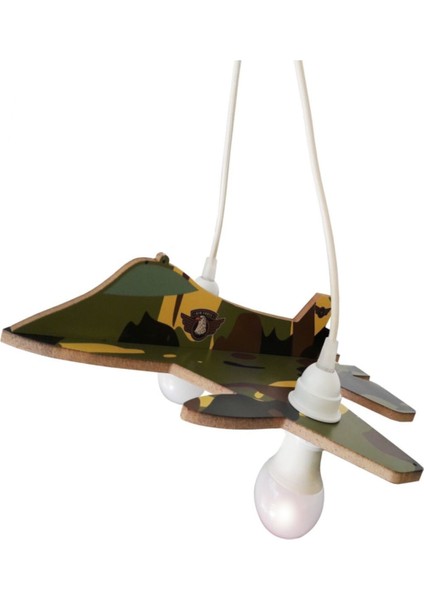 Yeşil Ahşap Çocuk Odası Avizesi, Sıcak ve Şık Aydınlatma, 40x40 cm fırsatları