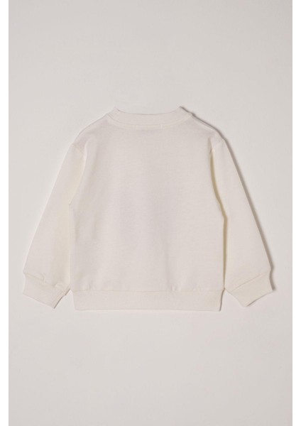 Dreamer Kelebek Baskılı Ekru-Koyu Lila Renk Kız Çocuk Eşofman Takımı fırsatları