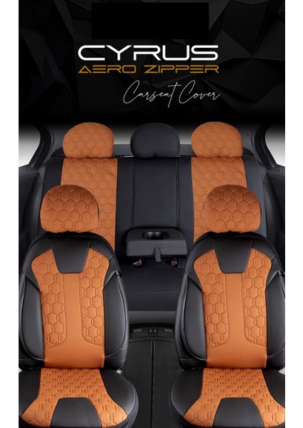 opel Afsona Uyumlu Deri Detaylı Oto Koltuk Kılıfı Ön Arka Set Cyrus Model Tarçın Fs