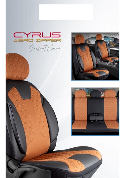 opel Afsona Uyumlu Deri Detaylı Oto Koltuk Kılıfı Ön Arka Set Cyrus Model Tarçın Fs