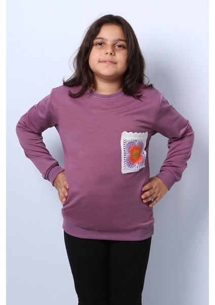 Kız Çocuk Sweat Ribanalı Cepli C43