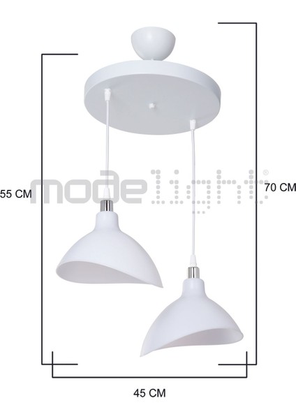 2'li Opal Beyaz Avize Takımı, Modern ve Şık Aydınlatma Seti, 44x70 cm fırsatları