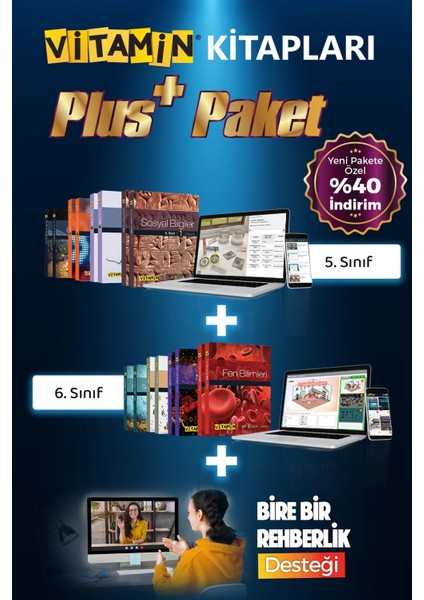 Rehberlik Destekli 5 + 6. Sınıf Plus Paket 16 Kitap + Dijital