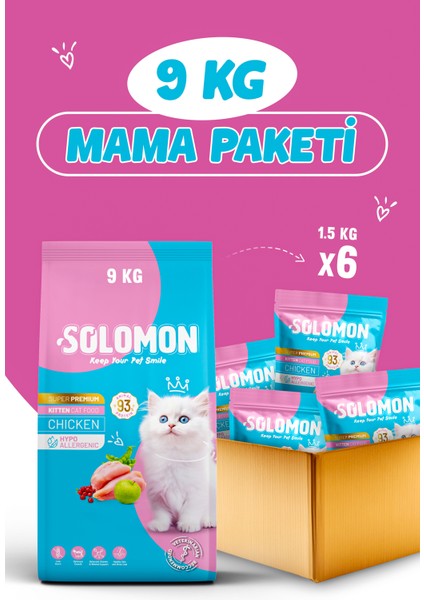 Kitten Yavru Tavuklu Süper Premium Kedi Maması 9 kg - Hipoalerjenik - Düşük Tahıllı fiyatları