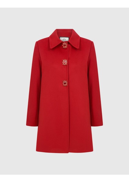 Rudny Kadın Kırmızı Kaban modelleri