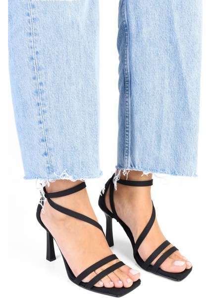 Kadın Mules Siyah Saten Topuklu Ayakkabı fiyatları