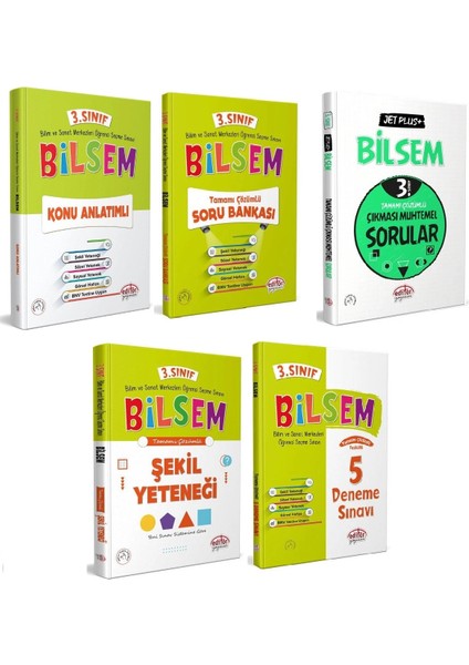 3. Sınıf BİLSEM Hazırlık Seti 5 Kitap