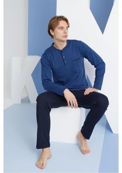 Dört Mevsim Uzun Kol Pamuklu Erkek Pijama Takım 9250 fiyatları