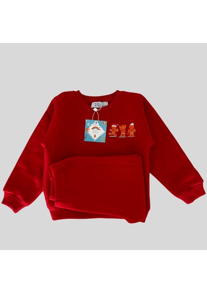 3 Iplik Şardonlu Unisex Baskılı Kırmızı Bebek Eşofman Takımı fiyatları