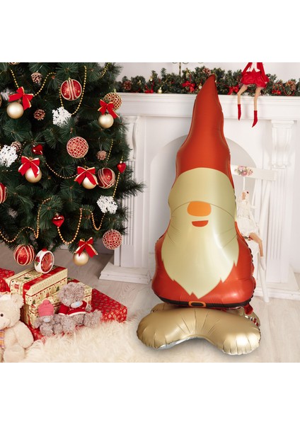 Yılbaşı Noel Baba Cüce Ayaklı Folyo Balon 146X63 cm