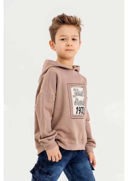 Kapüşonlu Pamuk Erkek Çocuk Sweatshirt