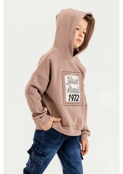 Kapüşonlu Pamuk Erkek Çocuk Sweatshirt