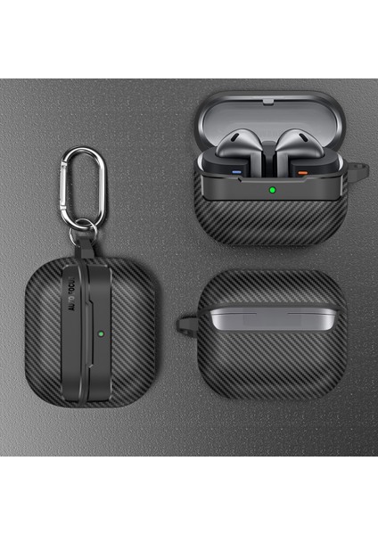 Samsung Galaxy Buds 3 Kılıf, Karbon Fiber Yumuşak Kauçuk Şeffaf Kılıf Samsung Galaxy Buds 3 (Yurt Dışından)