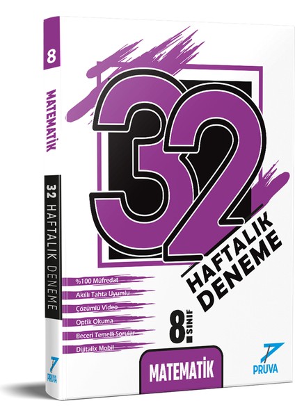 Pruva 8. Sınıf 32 Haftalık Kkd Deneme Seti ( Türkçe - Matematik - Fen Bilimleri - T.c. Inkılap Tarihi - Ingilizce - Din Kültürü ) modelleri