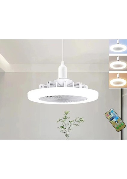 42W Poyraz Fan LED Ampül Kumandalı CT-1153 Işıklı Vantilatör