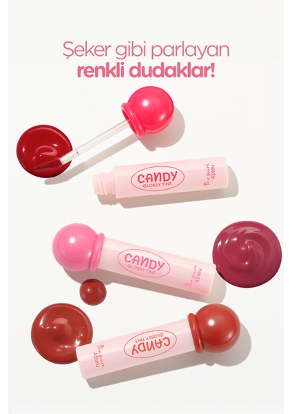 Uzun Süre Kalıcı, Parlak Bitişli, Su Bazlı Tint A'PIEU The Pure Candy Tint (No.02 Strawberry)