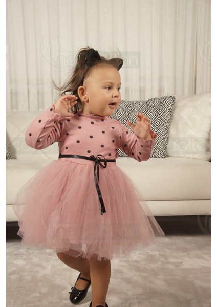 Kız Bebek Çocuk Puantiyeli Esnek Likralı Kabarık Tütü Elbise fiyatları