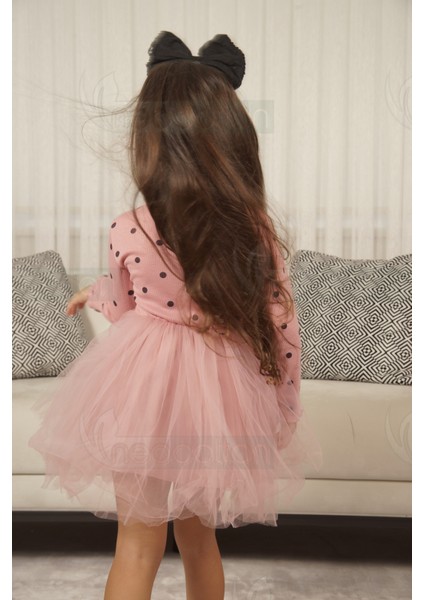 Kız Bebek Çocuk Puantiyeli Esnek Likralı Kabarık Tütü Elbise modelleri