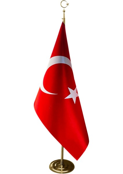 Türk Makam Bayrağı Saçaksız Gold Set