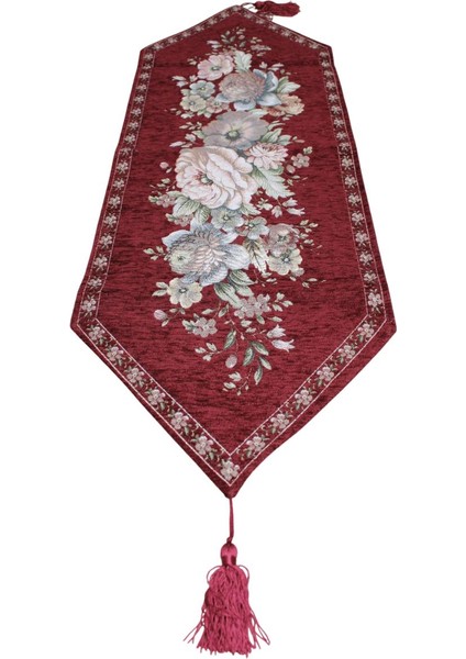 Belıeve Kınay Jakarlı Dokuma Goblen Dekoratif Runner 30*90 Bordo fiyatları
