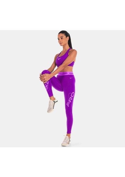 Pro Dri Fit Grafik Mid Rise 7/8 Lenght Tight Purple Kadın Antrenman Taytı Mor modelleri