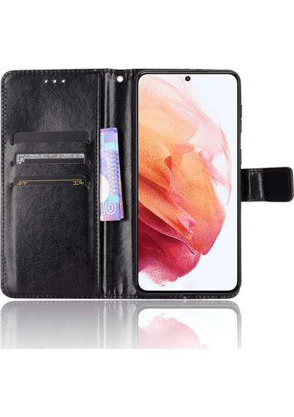 Samsung Galaxy S22 Rfıd Engellemeli Kredi Kartı Tutuculu Cüzdan Kılıf, Pu Deri Folio Flip Ayak Koruyucu Darbeye Dayanıklı Kılıf (Yurt Dışından)