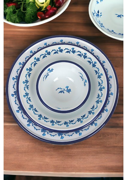 13-24-30 No 3'lü Emaye Yemek Tabağı, Tabak Servis, Yemek, Kamp Piknik, Çeyiz, fiyatları