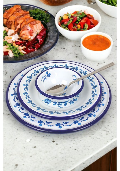 13-24-30 No 3'lü Emaye Yemek Tabağı, Tabak Servis, Yemek, Kamp Piknik, Çeyiz, fırsatları