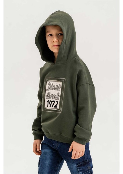 Kapüşonlu Pamuk Erkek Çocuk Sweatshirt