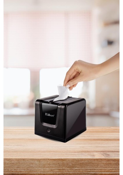Modern Peçetelik, Dekoratif Peçete Dispenseri ve Düzenleyicisi F290 Siyah