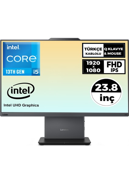 ThinkCentre Neo 50A G5 i5-13420H 64GB 1TB SSD 23.8" FHD Freedos All In One Pc 12SD001ATR 004