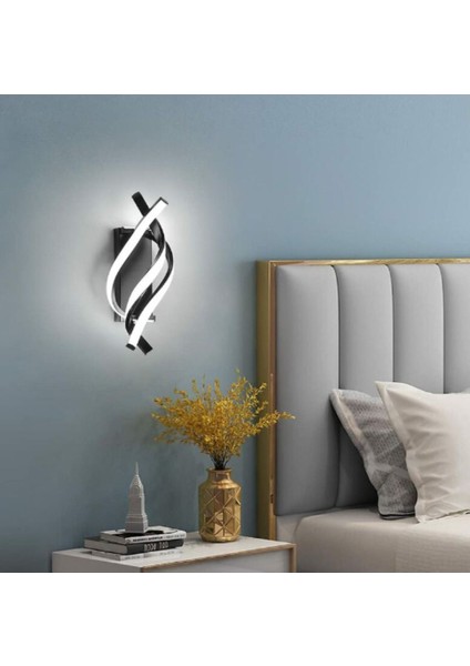 Modern Siyah LED Aplik, Çok Amaçlı Şık Tasarım, Alüminyum Materyal, E27 Duy