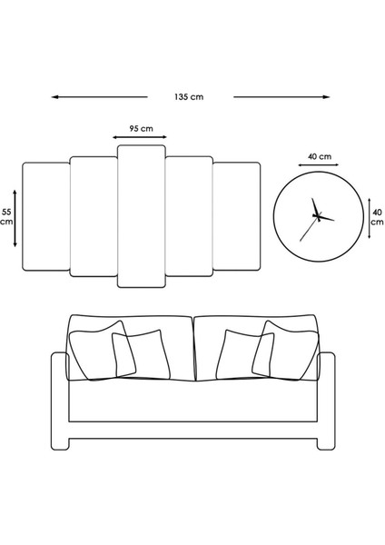 Malikül Mülk Dini Model Mdf Tablo ve Saat Kombin